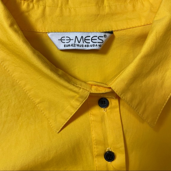 Free add on!  MEES yellow cotton 42 yellow dress shirt - Picture 2 of 6